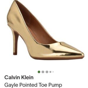 Calvin Klein Metallic Gold Gayle Pointed Toe Heels *BRAND NEW IN BOX* Size 8.5